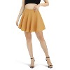 Women's Basic Stretch Flared Skater Skirt - Versatile Casual Mini Skirt for Effortless Style Turmeric - 3 of 4