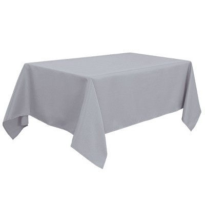 60"x104" Rectangle Polyester Stain Resistant Solid Tablecloths Gray - PiccoCasa