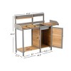 Outdoor Potting Bench, Wooden Workstation Table with Cabinet for Backyard Garden Supplies - 2 of 4