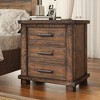 Dexmalle Rustic 3-Drawer Wood Nightstand for Bedroom,Brown - 2 of 4