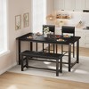 Dining Table Set for 4,Rectangle Compact Dining Table and Chairs Set with 2 Upholstered Chairs and Bench for Apartment,Kitchen - 4 of 4