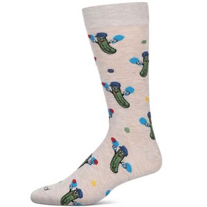 Memoi Men's PickleBall Bamboo Crew Socks Ivory Heather 10-13 - 1 of 2