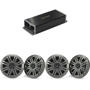 Kicker Marine KPX300.4 Powersports Amp & (2 ) 4" Marine Speakers (2 Ohm ) - 1 of 4