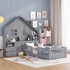CAVINAS Twin/Full Size House Bed Frame with Bedside Drawers & Shelves,Platform Floor Bed for Kids Room,Bedroom - 2 of 4