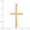 Black Bow Jewelry 14k Yellow Gold Large 3mm Hollow Tube Cross Pendant - 4 of 4