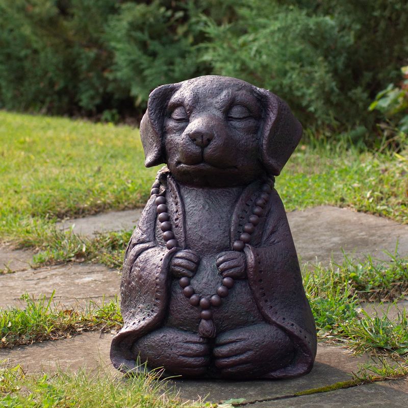 Northlight 17" Dark Gray Meditating Buddha Dog Outdoor Garden Statue, 2 of 6