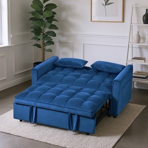 Sapphtopaz 52.75" Pull-out Couch Sofa - Convertible Sleeper Sofa Bed with Comfortable Upholstery, Space-Saving Furniture for Living Room, Bedroom - 1 of 3