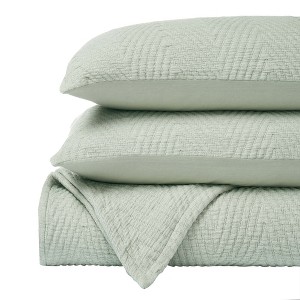 Modern Chevron Cotton Medium Weight Woven Coverlet by Blue Nile Mills - 1 of 4
