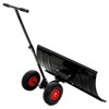 SEVOBAL Snow Shovels 30" Wide Metal Snow Pusher with 2 Wheels Adjustable Angle Height Handle for Effortless Snow Clearing, Black, 29.1"*33.4"*16.1" - 3 of 4