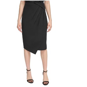 Calvin Klein Womens Angled Hem Midi Skirt, Black, 4 - 1 of 1