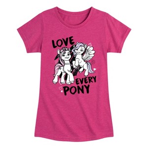 Girls' - My Little Pony - Love Every Pony Fitted Short Sleeve Graphic T-Shirt - 1 of 4