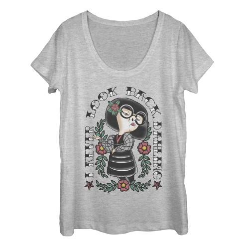 Women S The Incredibles Edna Mode Never Look Back Tattoo Scoop Neck Target