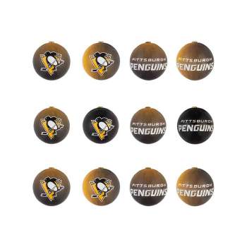 Evergreen Holiday Ball Ornaments, Set of 12, Pittsburgh Penguins