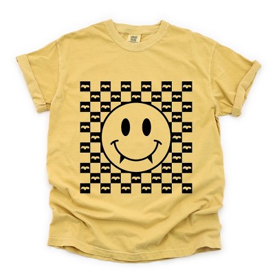 Simply Sage Market Halloween Bat Smiley Face Garment Dyed Tee