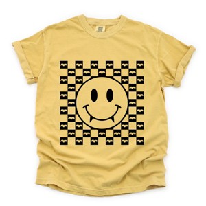Simply Sage Market Halloween Bat Smiley Face Garment Dyed Tee - 1 of 4