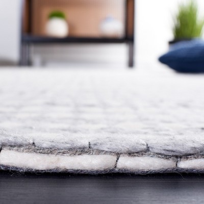 Ivory Flat Woven Wool 4' x 6' Handmade Area Rug