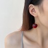 Cherry Earrings for Women Fun Fruit Drop Dangle Earrings Cute 3D Red Jewelry Unique Fruit Charm Jewelry for Women - 2 of 4