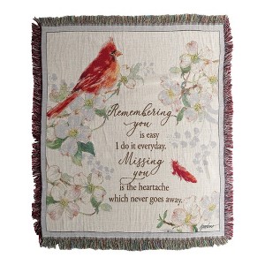 50x60 Inch Remembering You Woven Memorial Throw – Cotton by Manual Woodworkers and Weavers - 1 of 3