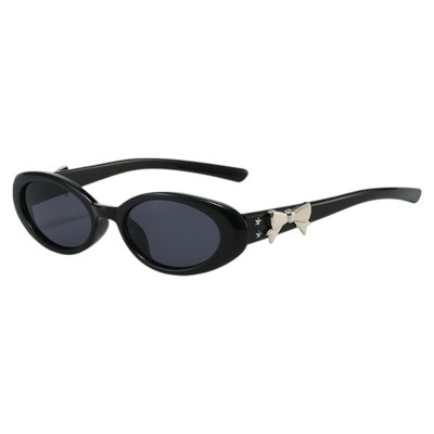 Anna-Kaci Women's Classic Elliptical Small Frame Bow Sunglasses UV400 Protection