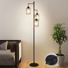 TiramisuBest 67 Inch 3 Light Tree Floor Lamp Foot Switch Cage Shades Industrial Modern Living Room Bedroom Corner, Black, 17.76"*17.76"*66.93" - 2 of 4