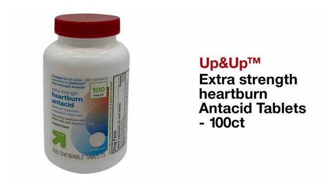 Extra strength heartburn Antacid Tablets - 100ct - up &#38; up&#8482;, 2 of 6, play video