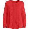 Lands' End Women's Lightweight Jersey Lace Mix Long Sleeve Pintuck Top - 3 of 4