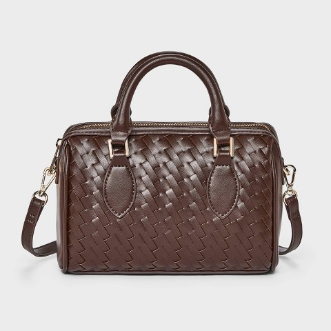 A New Day Woven Mini Bowler Crossbody bag - A New Day™ Brown