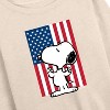 Women's - Peanuts - Snoopy USA Flag Lightweight French Terry Wide Neck Long Sleeve Shirt - 2 of 4