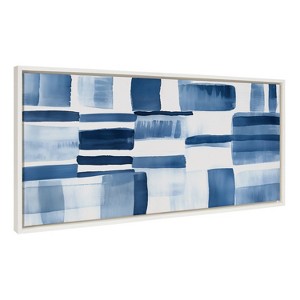 Kate & Laurel All Things Decor 18"x40" Sylvie Coastal Abstract Framed Canvas by Amy Lighthall White - 1 of 4