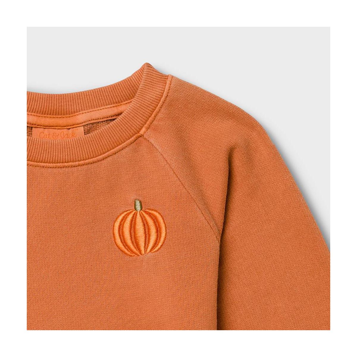 Toddler Girls' Halloween Embroidered Pumpkin Long Sleeve Dress - Cat & Jack™ Orange - thumbnail 4