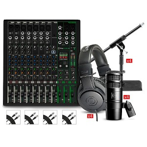 Mackie ProFX12v3+ Content Creator Bundle With AT2040 Microphones and ATH-M20X Headphones - 1 of 4