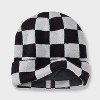 Boys' Checkerboard Beanie Hat - Cat & Jack™ Black/Gray - 2 of 3