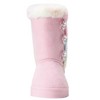 bebe Toddler Girl's Winter Boots with Chic Embroidery and Sparkling Rhinestone Button Accent - 4 of 4