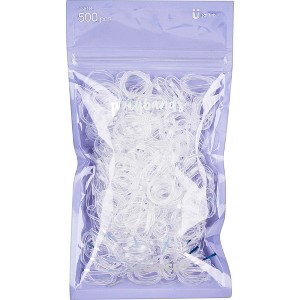 scünci Polyband Elastic Hair Ties - Clear - 500pk - 1 of 4