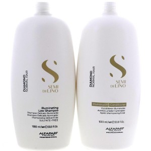 Alfaparf Semi Di Lino Diamond Illuminating Low Shampoo, 33.8 oz & Alfaparf Semi Di Lino Diamond Illuminating Conditioner, 33.8 oz DUO - 1 of 4