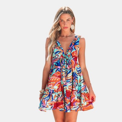 Women's Bright Blossom Floral Mini Dress -Cupshe