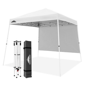 EAGLE PEAK 10x10ft Pop Up Canopy Slant Leg Tent with Sidewall, 10x10 Base 8x8 Top - 1 of 4