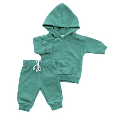 Organic Cotton Hoodie & Jogger Set | Green | Charlie Lou Baby