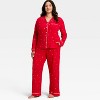 Women's Cloud Knit Modal Long Sleeve Notch Collar Top and Pants Pajama Set - Auden™ - 3 of 3