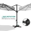 10FT Cantilever Patio Umbrella with Base - 360° Rotating Outdoor Market Sun Shade for Pool & Deck - 4 of 4