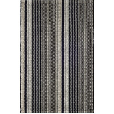 Annie Selke - Dash & Albert Alfie Ticking Black Handwoven Cotton Rug