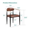 Boucle Dining Chair Set of 2 , Mid-Century Luxury Upholstered Armchairs for Kitchen Restaurant Café-Morden Fort - 3 of 4