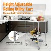 3 Tier Kitchen Utility Cart with Stainless Steel Tabletop, 470 Lbs Service Cart with Brake Wheels, Prep Station for Restaurant, Warehouse, Hotel - 3 of 4