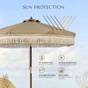 LAGarden BOHO 7' Fringe Patio Umbrella with Tassels UPF50+ Boho Style 5-Year-Non-Fading for Outdoor Yard Market Mocha Meander brown - 4 of 4