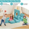 Acekool Modular Kids Play Couch - 15-Piece Set with Soft Velvet Covers, Reconfigurable Shapes for Playrooms & Indoor Fun (Blue) - 4 of 4