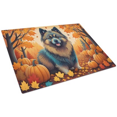 NEW Keeshond Fall Glass Cutting Board Decorative Tempered Glass Kitchen Cutting and Serving Board Large Size Chopping Board