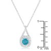 Slickblue Vintage 1.2ct Aqua Cubic Zirconia Necklace for Women, 18” Chain with Extender, Fashion Jewelry - 3 of 4