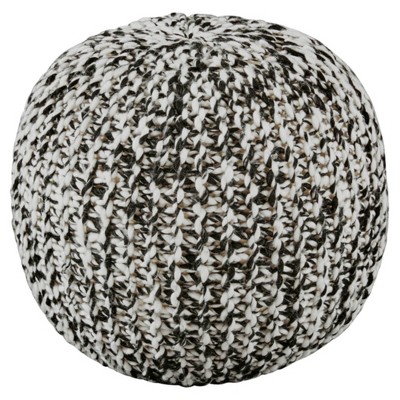 Latricia Pouf Black/White - Signature Design by Ashley: Modern Geometric Upholstered, No Assembly Required