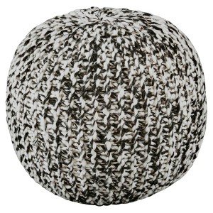 Latricia Pouf Black/White - Signature Design by Ashley: Modern Geometric Upholstered, No Assembly Required - 1 of 3