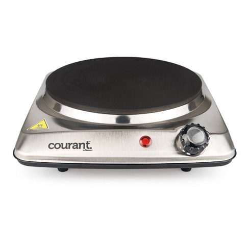 Courant 1000 Watts Portable Single Electric Burner, Stainless Steel Design